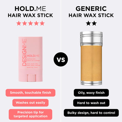Design.Me HOLD.ME styling wax stick for frizz control and sleek hairstyles.