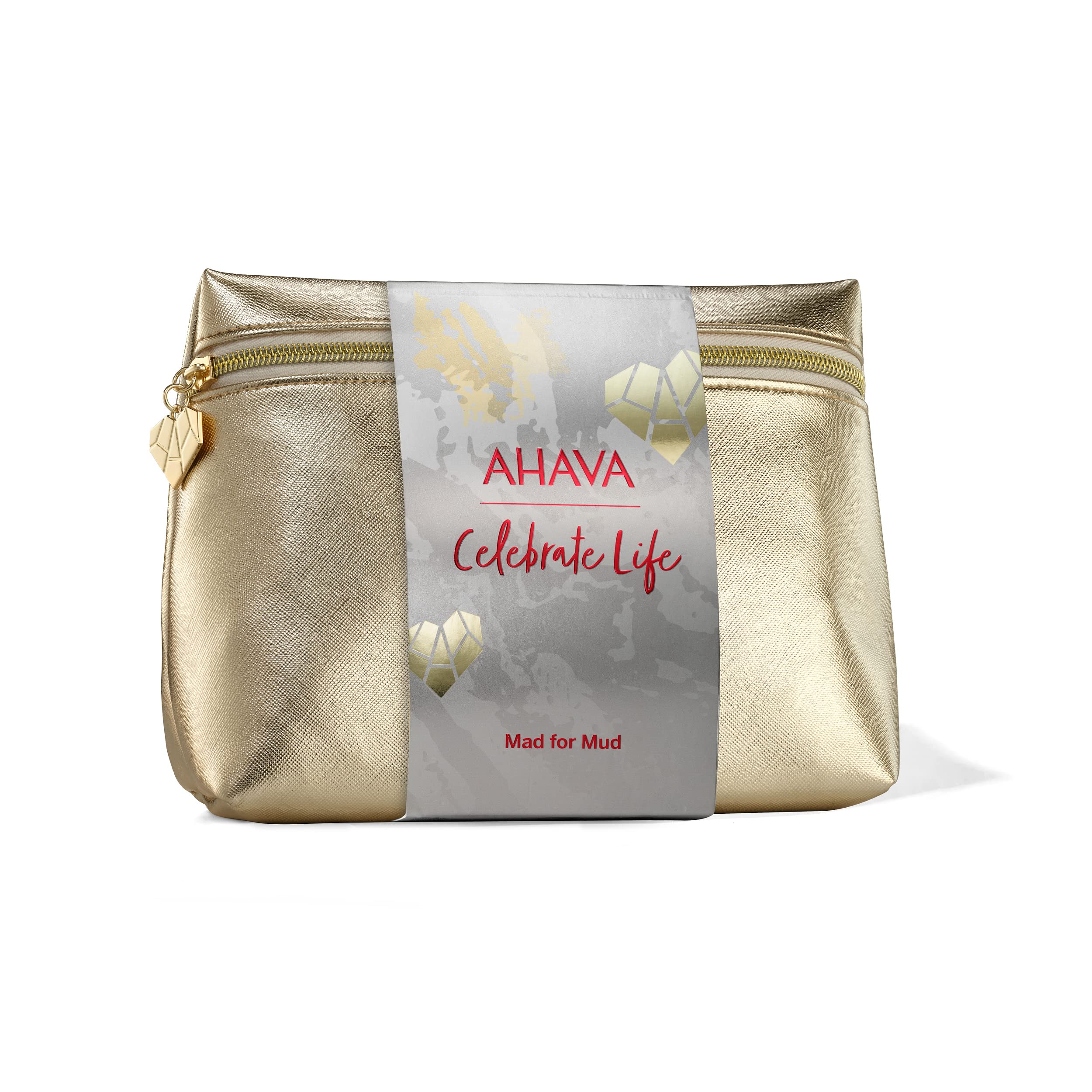 AHAVA Dead Sea mineral skincare gift pack including face cream, mud mask, and hand lotion