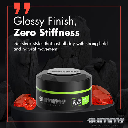 Authentic USA imported Gummy hair wax showing the secure tamper-evident packaging seal.