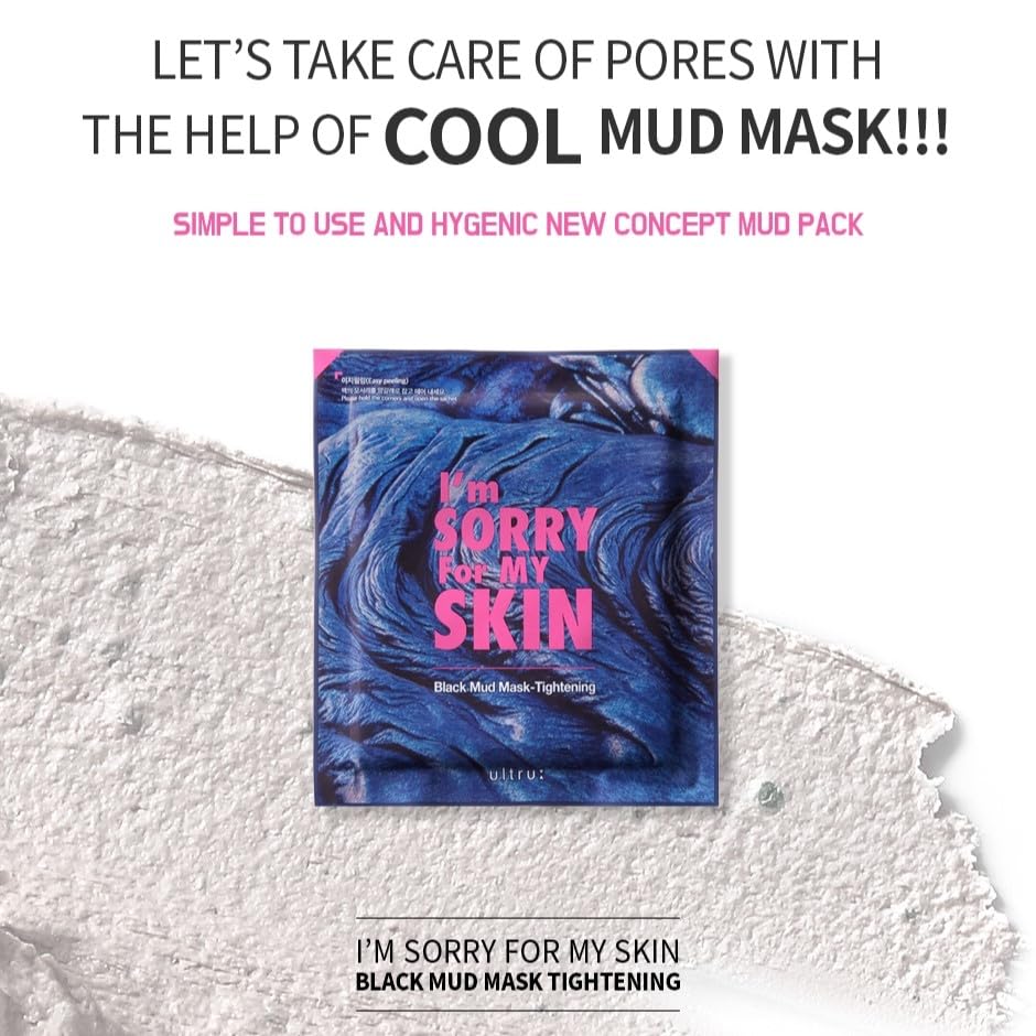 Korean skincare mud mask application process