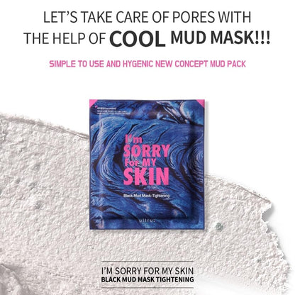 Korean skincare mud mask application process