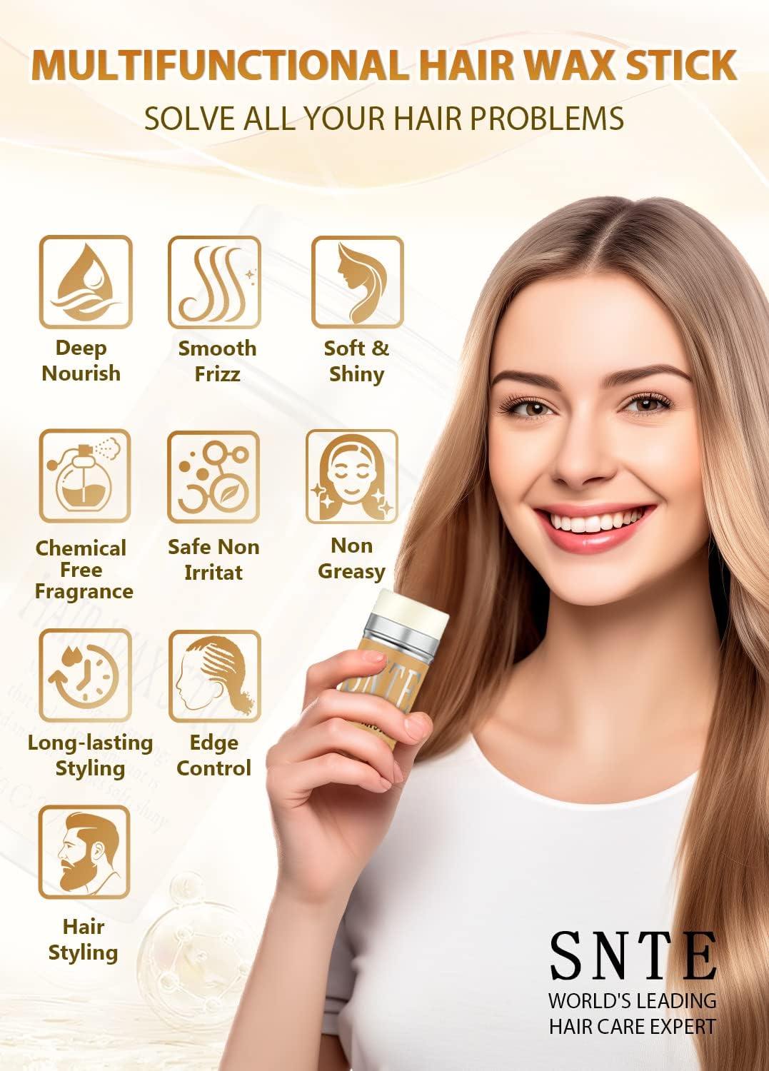 Samnyte Hair Wax Stick twist up styling tube showing wax product