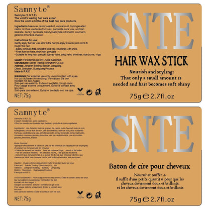 Samnyte Hair Wax Stick demonstration on frizzy hair before and after