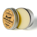 Premium organic USA imported beard softening balm container for authentic mens grooming routines.