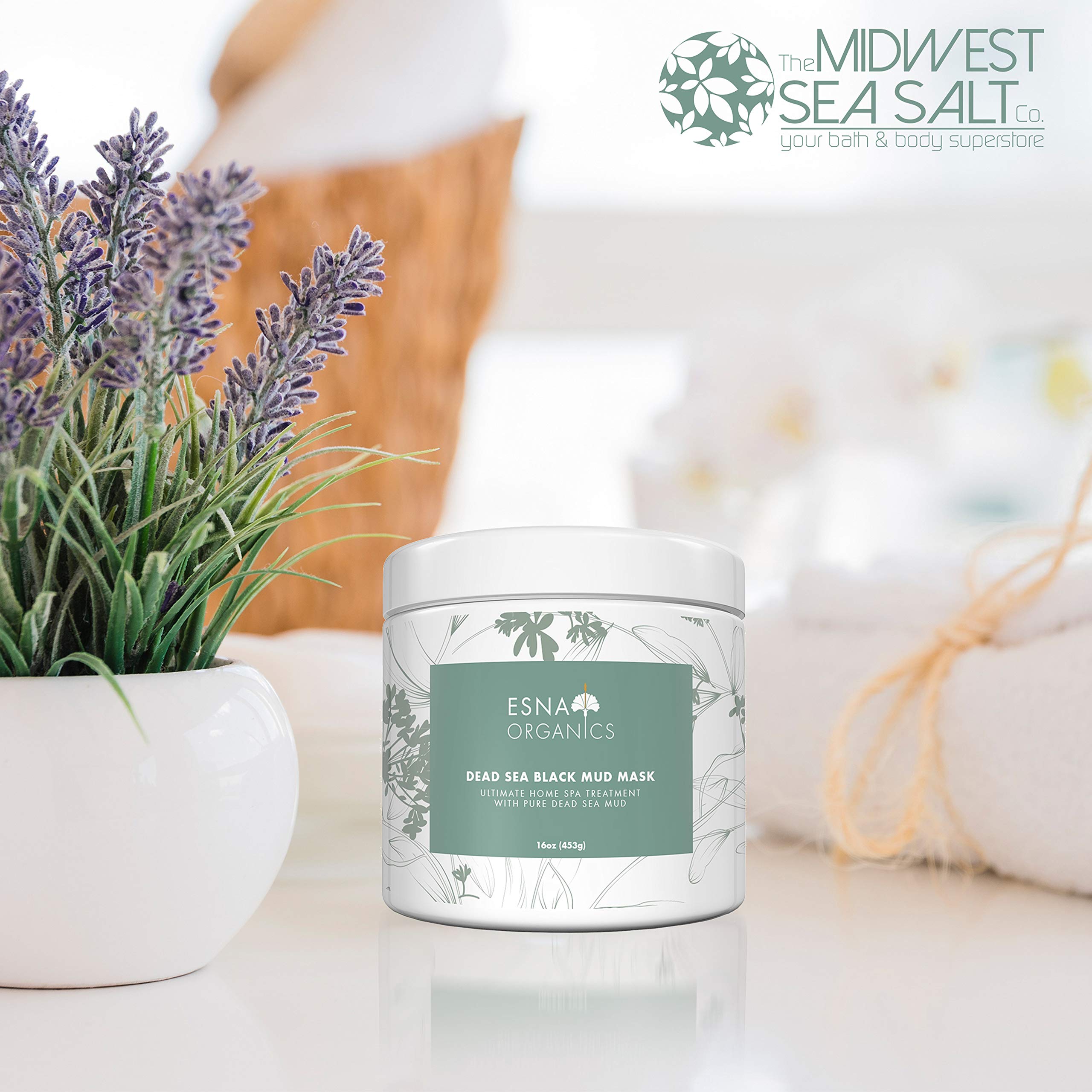 Esna Organics Dead Sea Black Mud Mask jar packaging