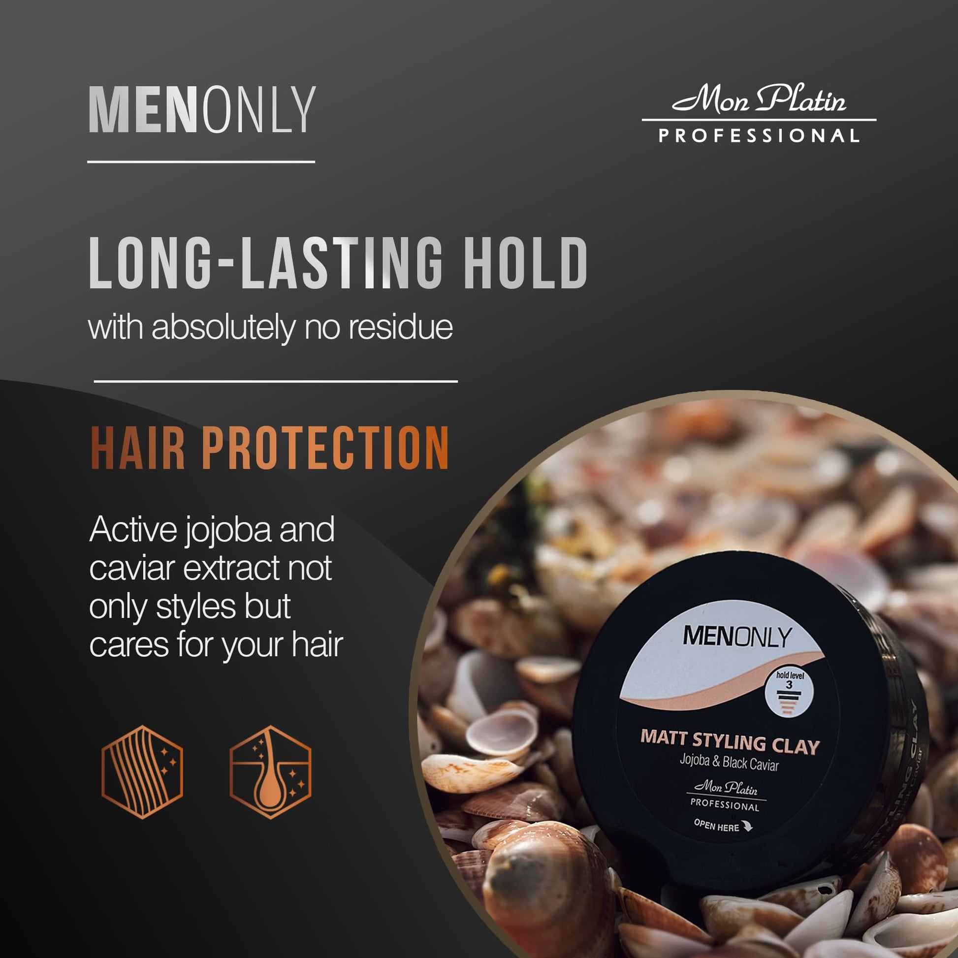 Authentic imported Mon Platin professional styling wax packaging showing ingredients