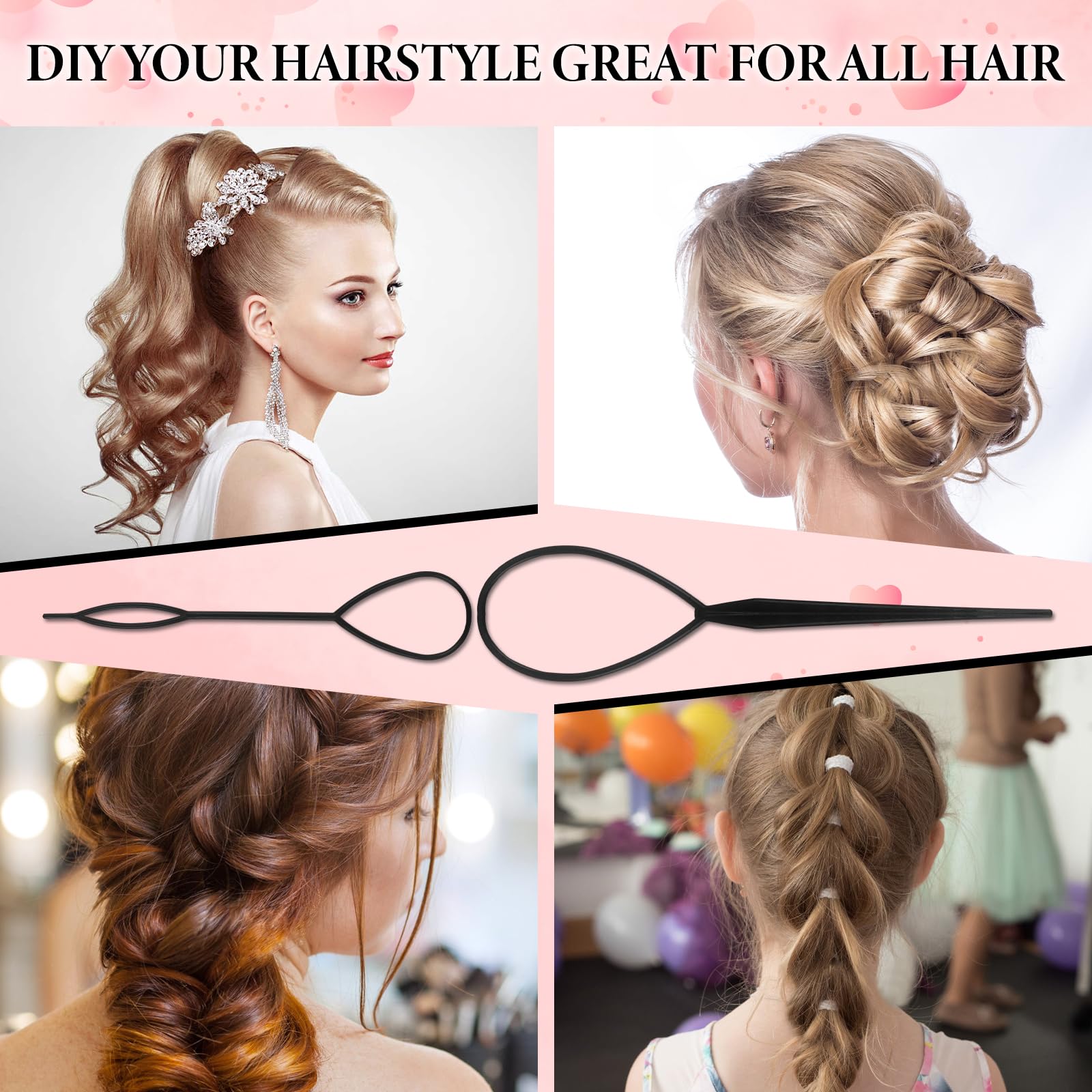NICEMOVIC hair accessories kit featuring two sizes of braid ponytail makers