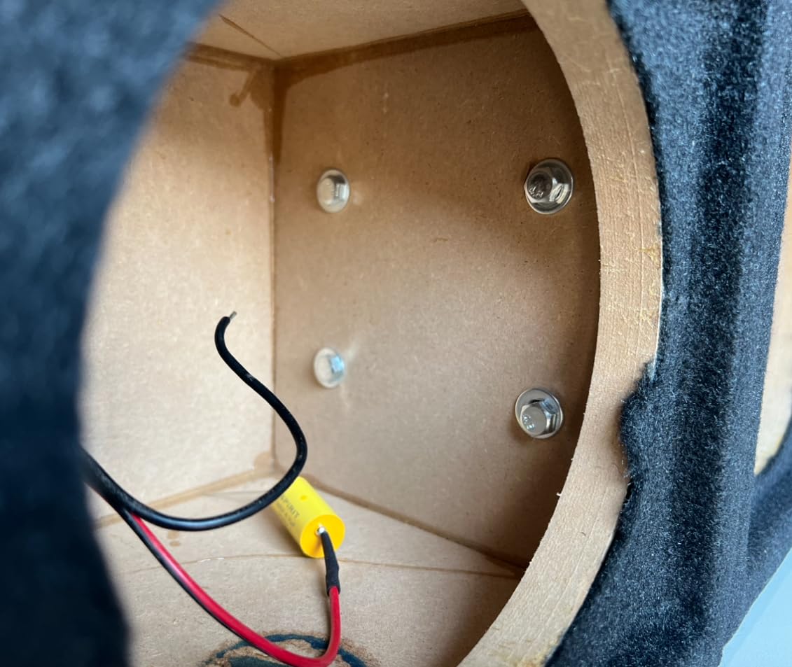 Menace Audio Voicebox empty four horn enclosure top profile illustrating the durable black carpet wrap