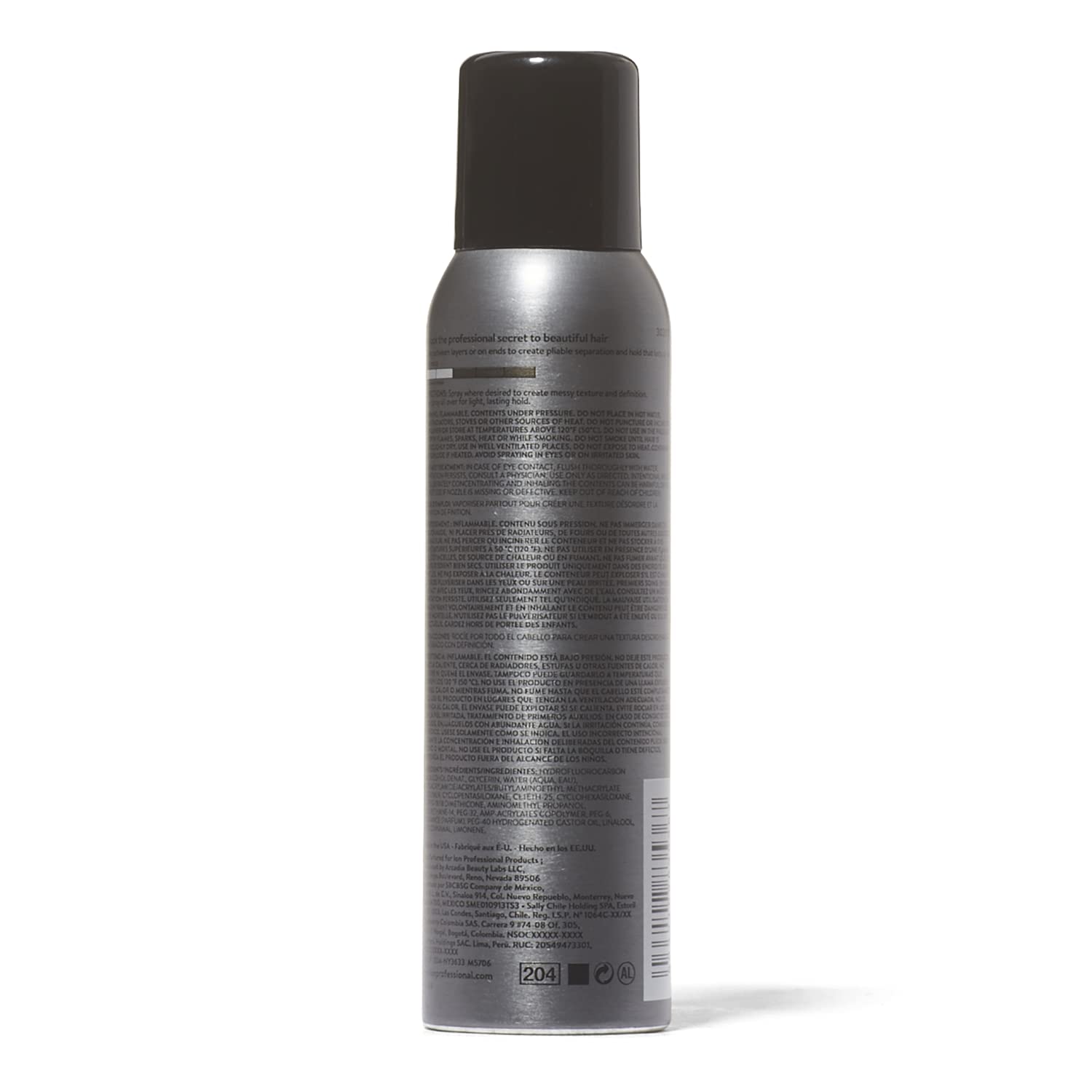 Ion hair wax spray 4.5 ounce can showcasing professional anti frizz texturizing benefits.