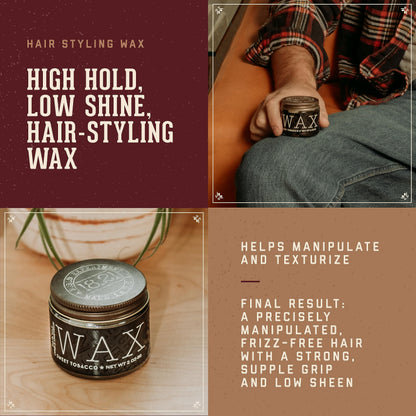 Authentic 18.21 Man Made Sweet Tobacco Wax texture detail showing the rich beeswax and clay consistency.