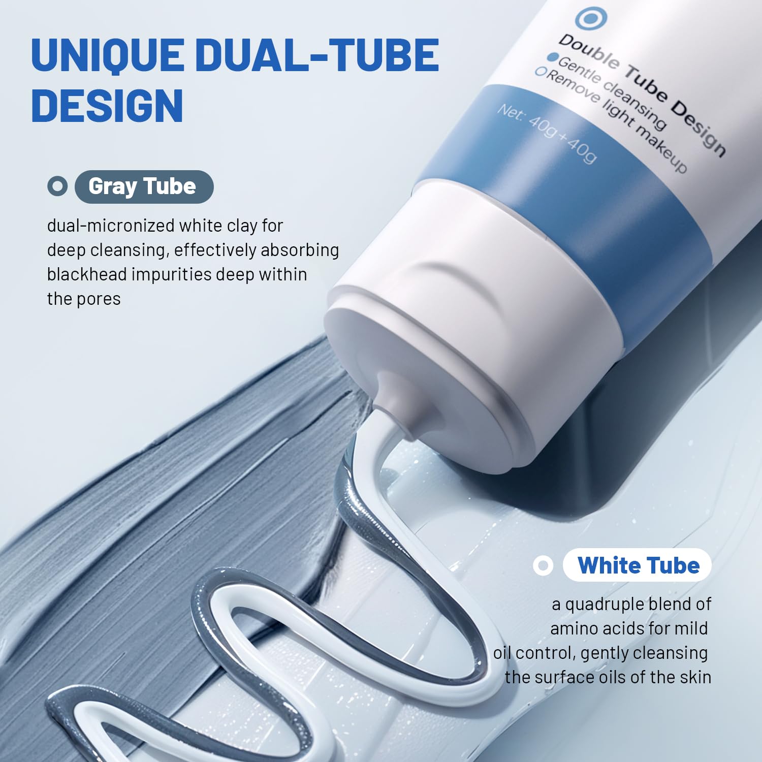 Relaso dual-tube mud mask application on face