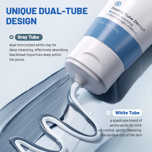 Relaso dual-tube mud mask application on face
