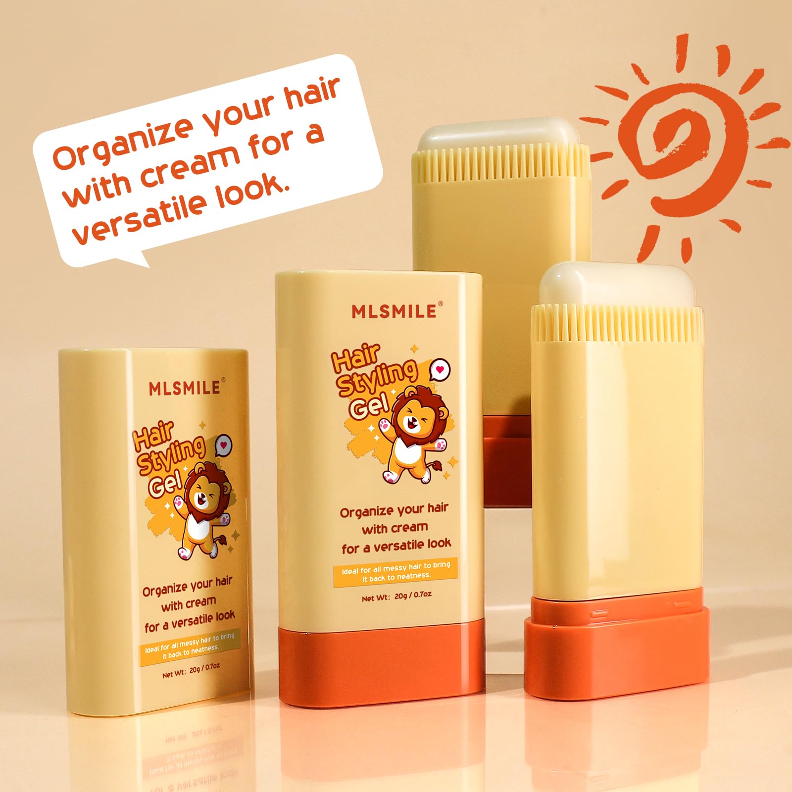 Close-up of the smooth lightweight wax texture of the MLSMILE baby hair product