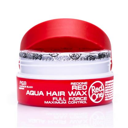 Close up of Redone Aqua Wax strawberry scent branding