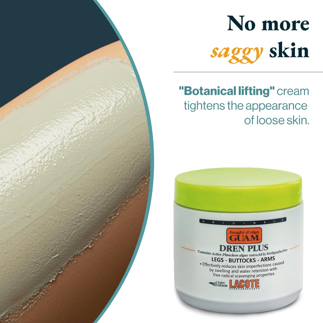 Guam Dren Plus anti cellulite body wrap packaging showing ingredients list