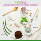 Brazilian Belle detox clay kit contents with bandage and wrap