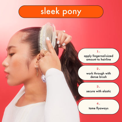 Back label of Amika On Lock styling product detailing directions and ounces