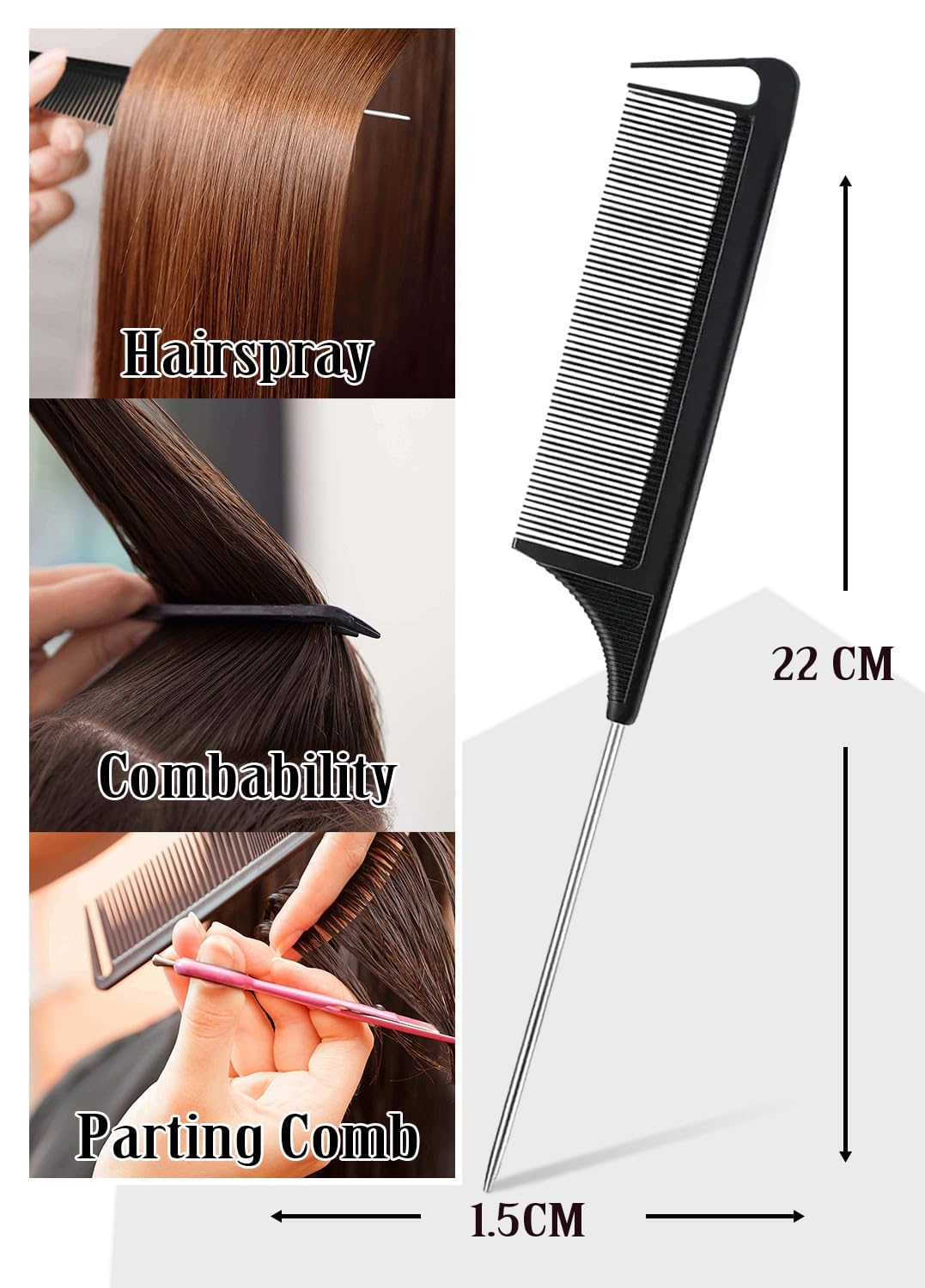 Slick back hair styling kit tools laid out for managing frizz and static electricity