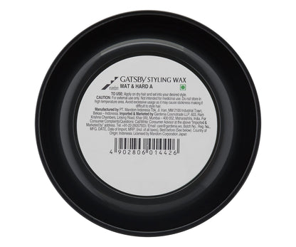 Open container of Gatsby premium matte hair wax showing cream texture and consistency.