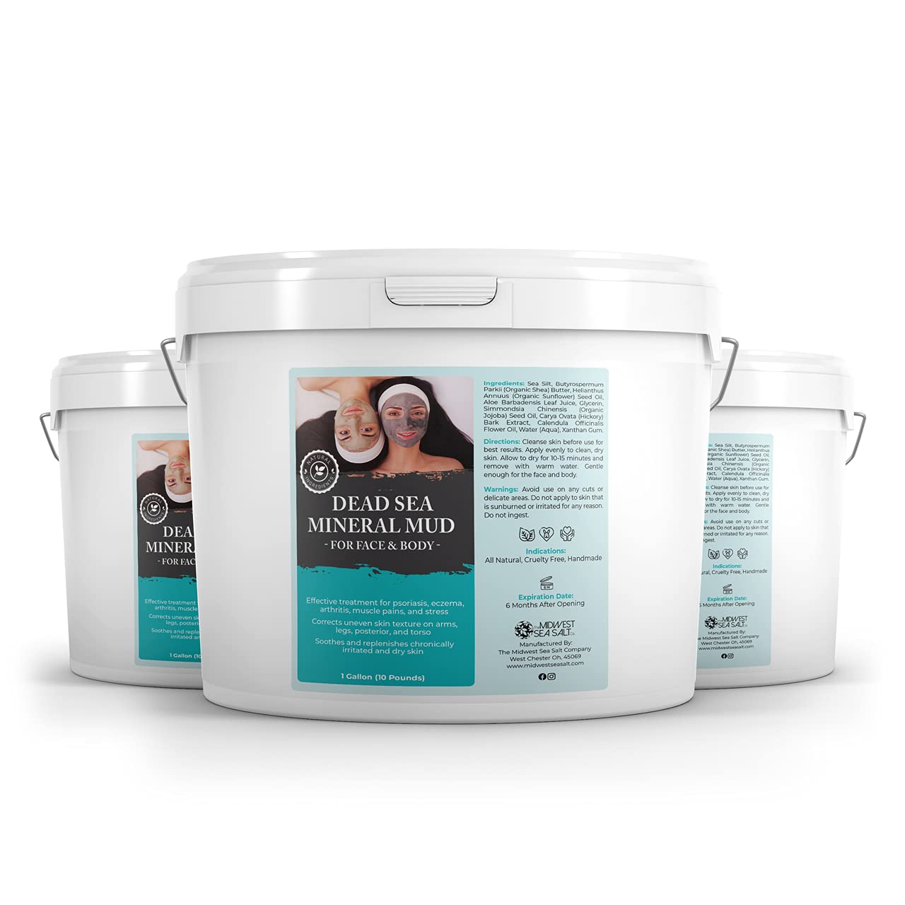 Midwest Sea Salt Company mineral mud 10 pounds bucket packaging