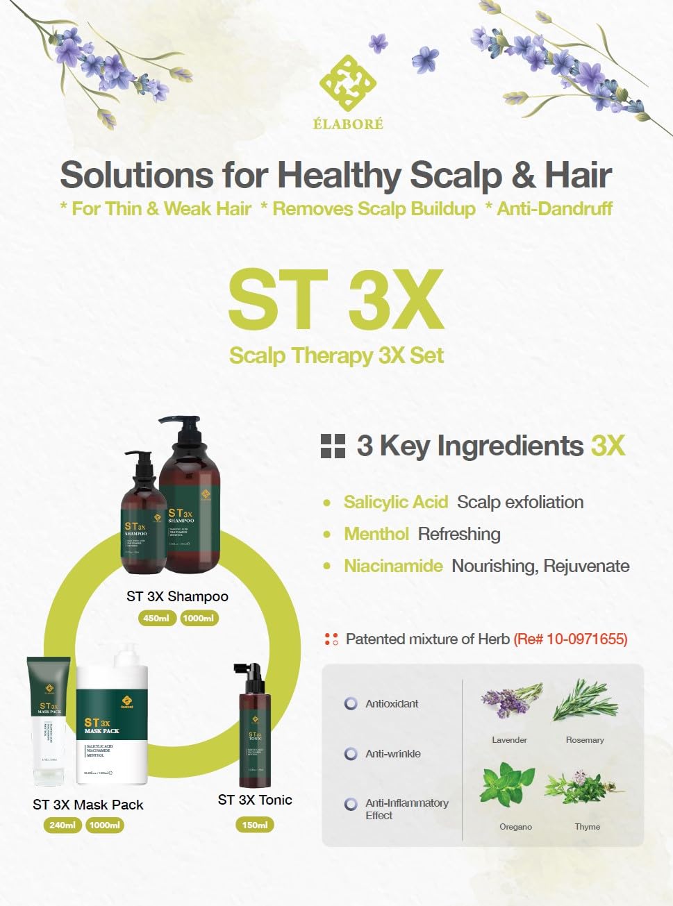 Dark amber bottle of Elabore scalp therapy serum showcasing oil control formula details.