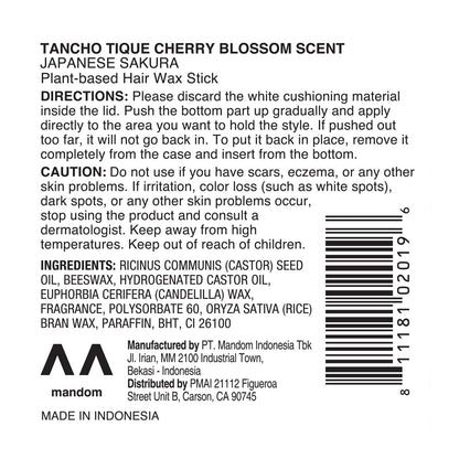 Imported Gatsby Tancho cherry blossom scented pomade ingredients list