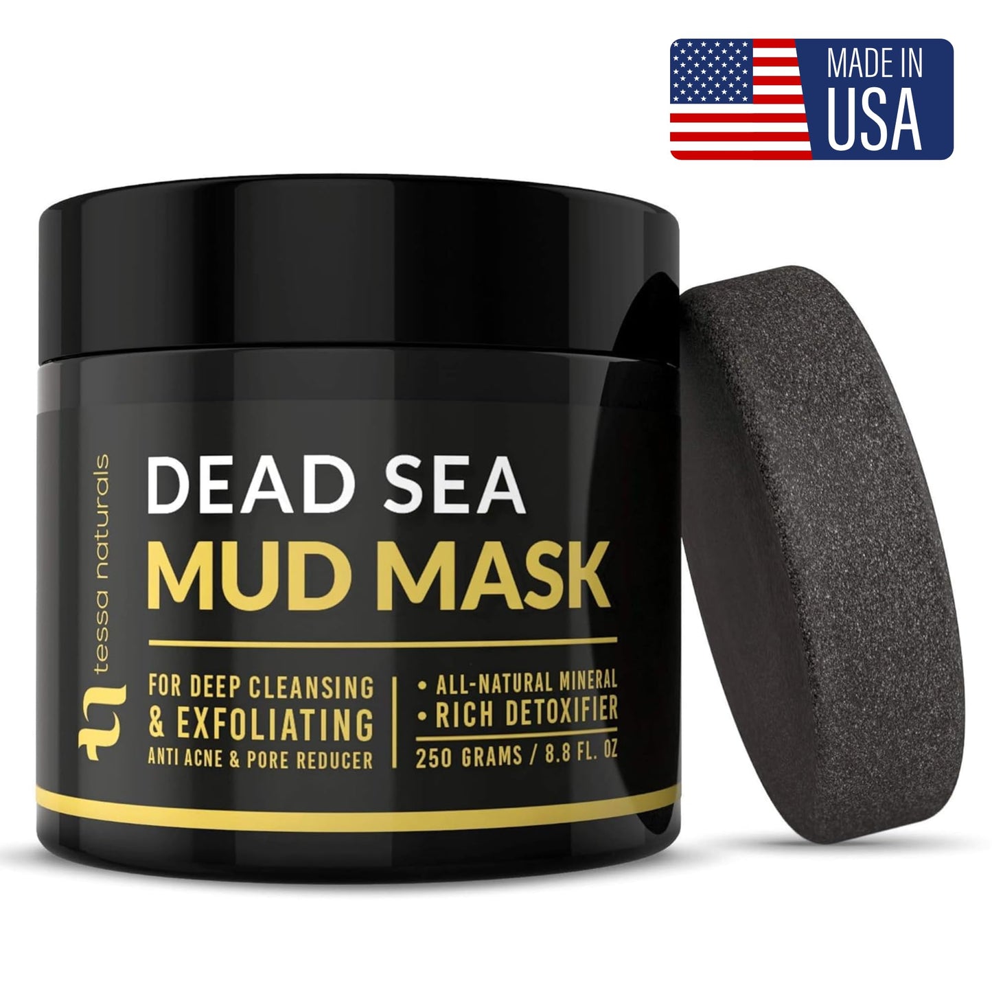 Tessa Naturals mineral rich mud mask packaging