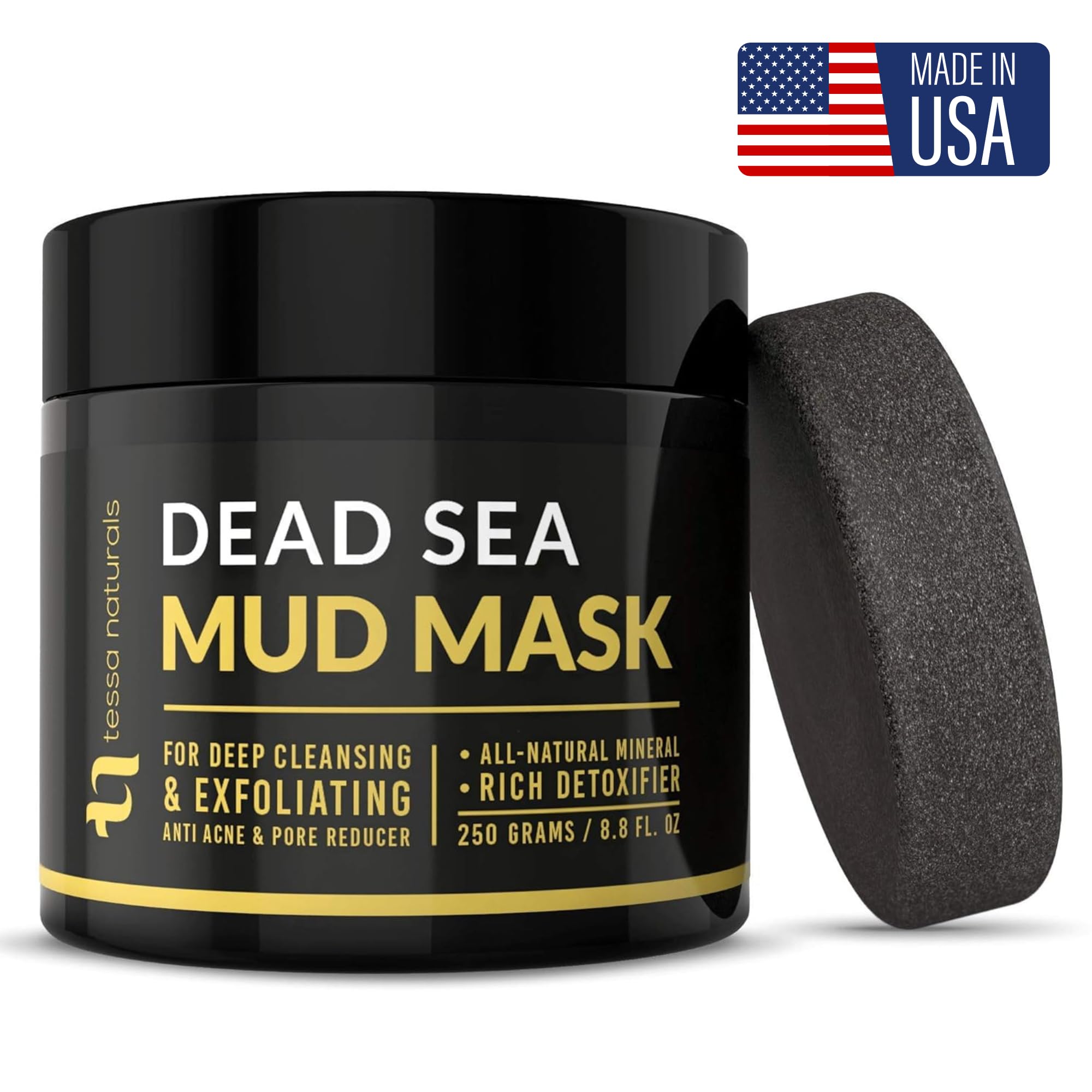 Tessa Naturals mineral rich mud mask packaging