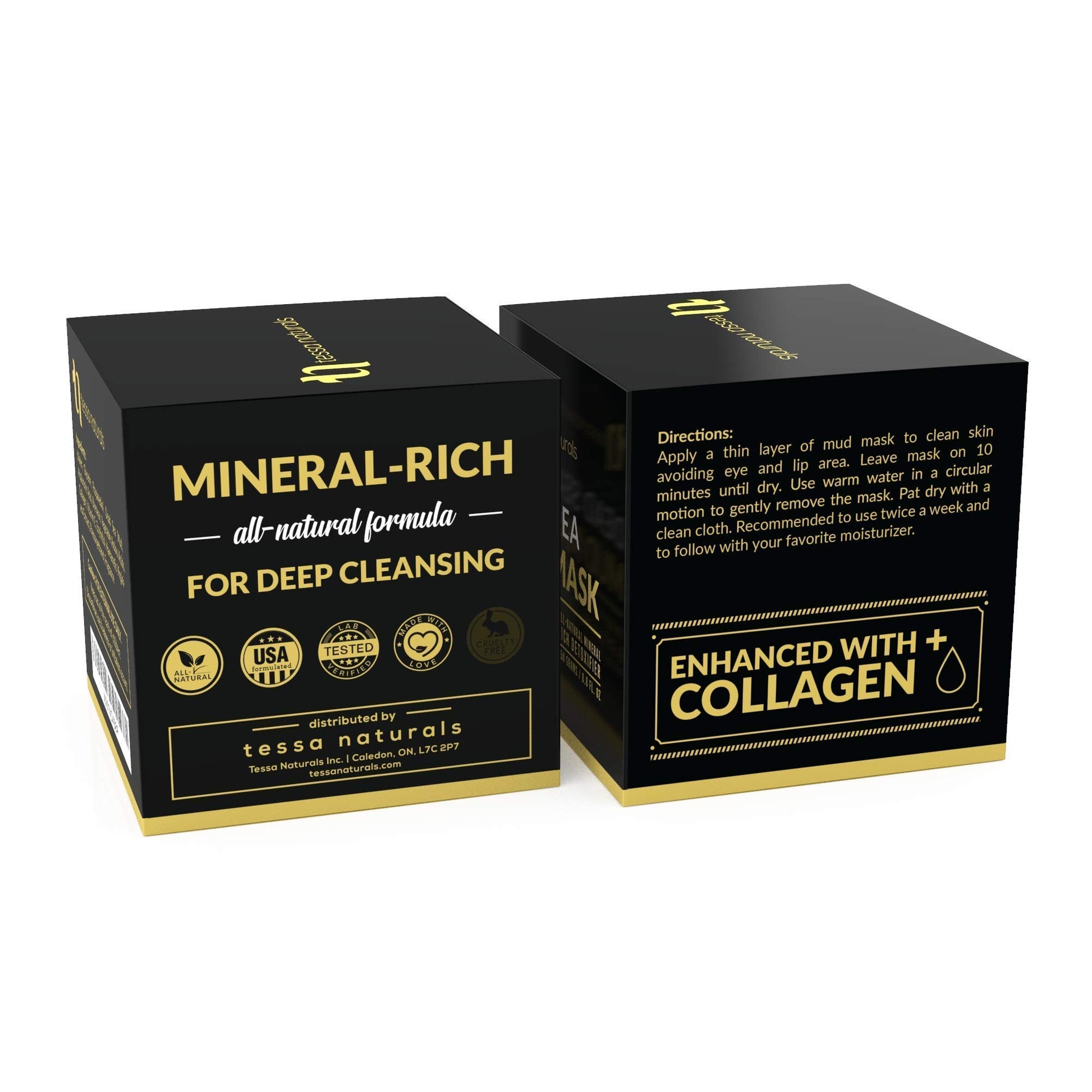 Collagen infused Dead Sea mud mask jar