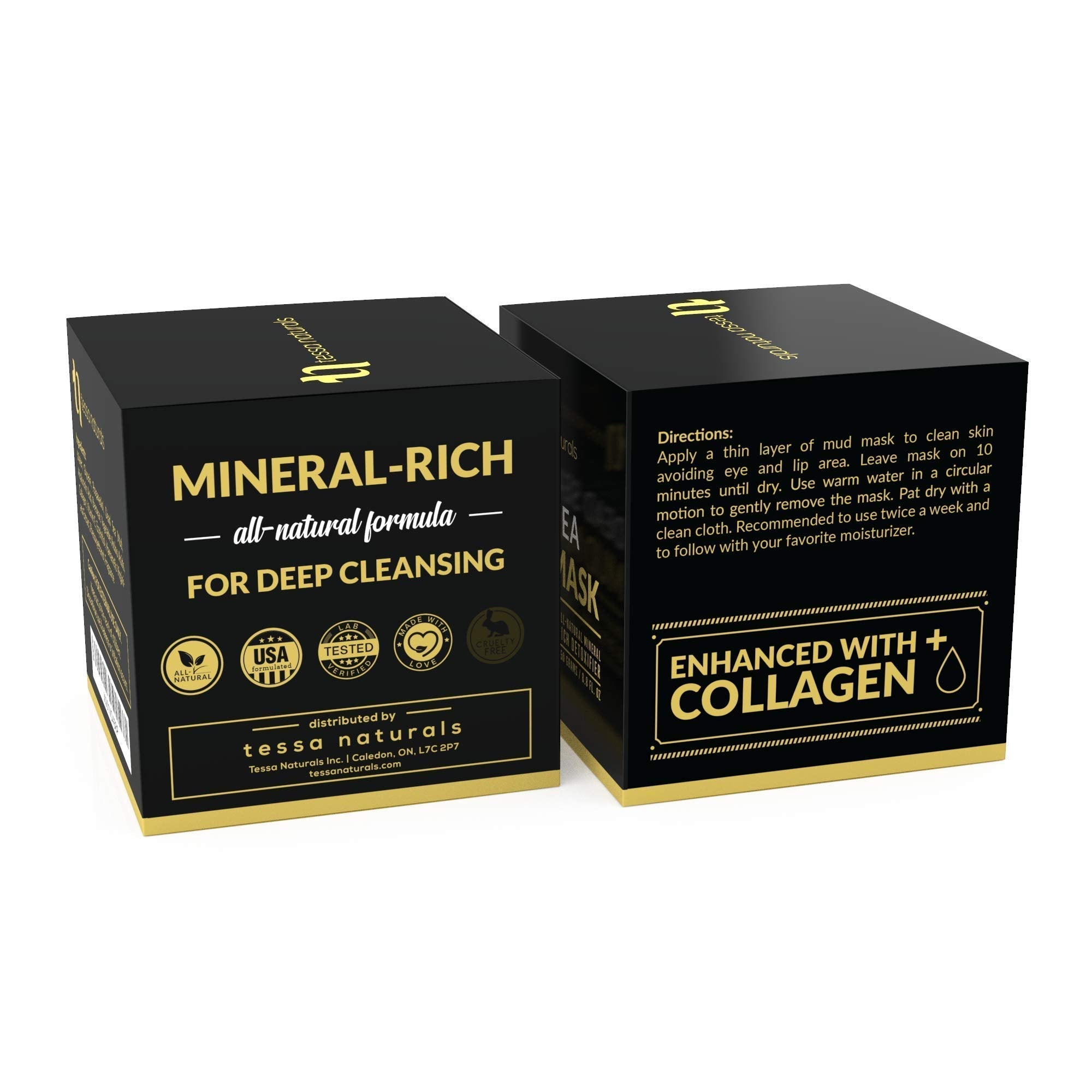 Collagen infused Dead Sea mud mask jar