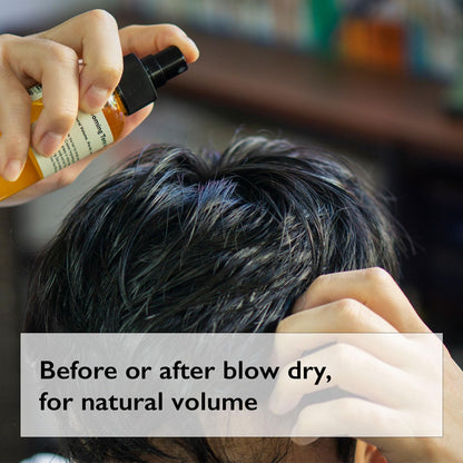 Lazy Society citrus scent hair mist spray nozzle and packaging detail.
