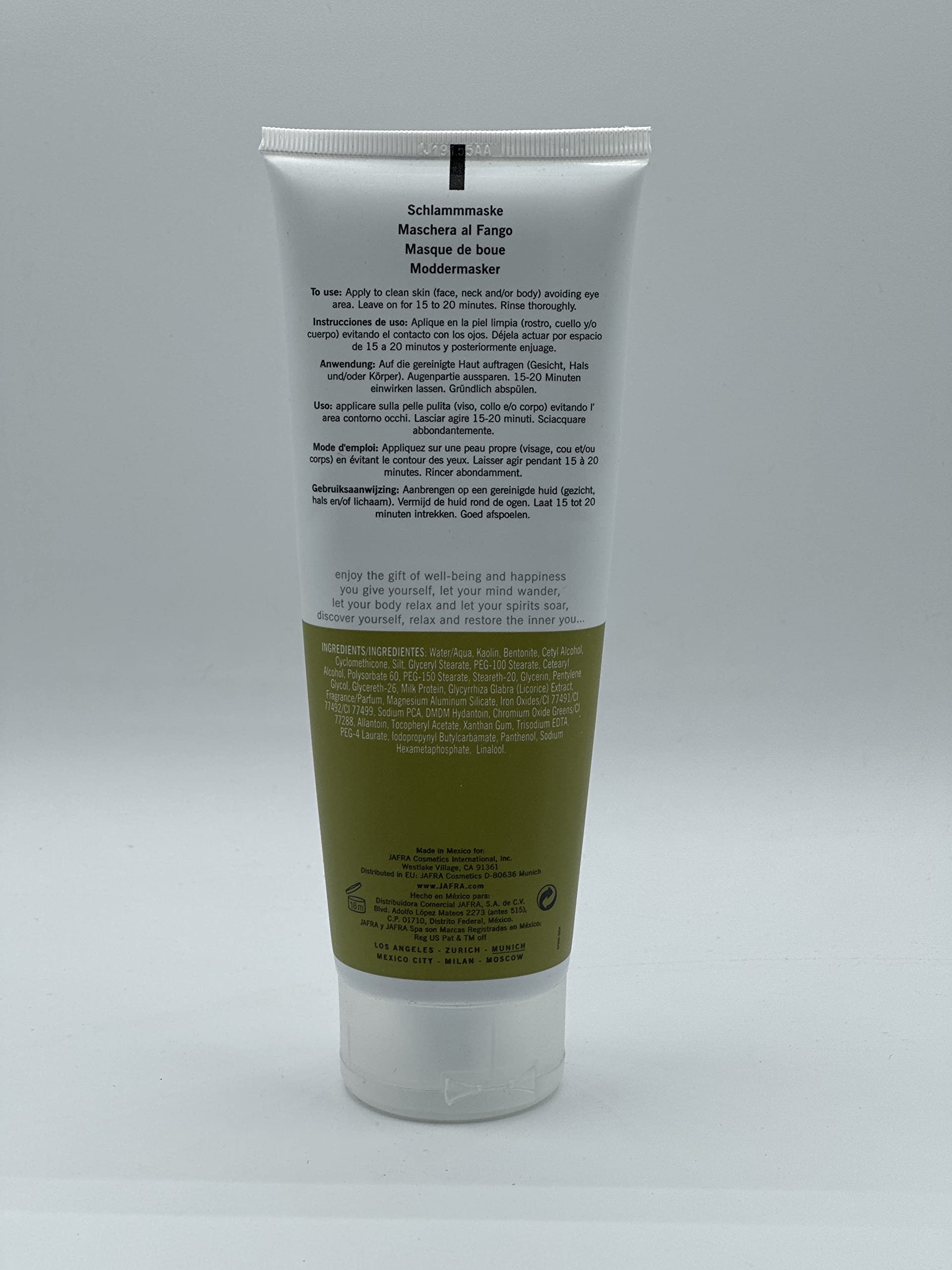 Jafra imported body and facial clay mask clarifying treatment cream texture.