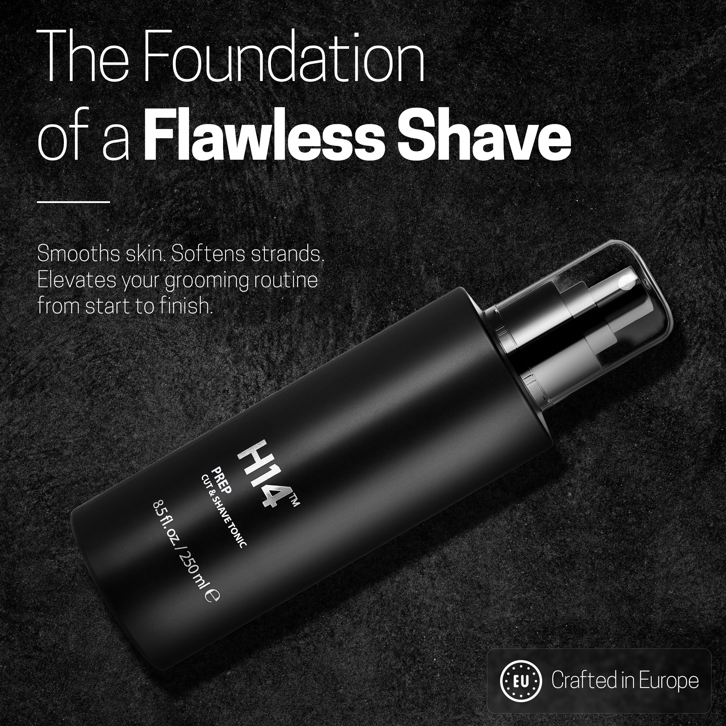 Authentic USA sourced H14 grooming tonic packaging for razor burn protection