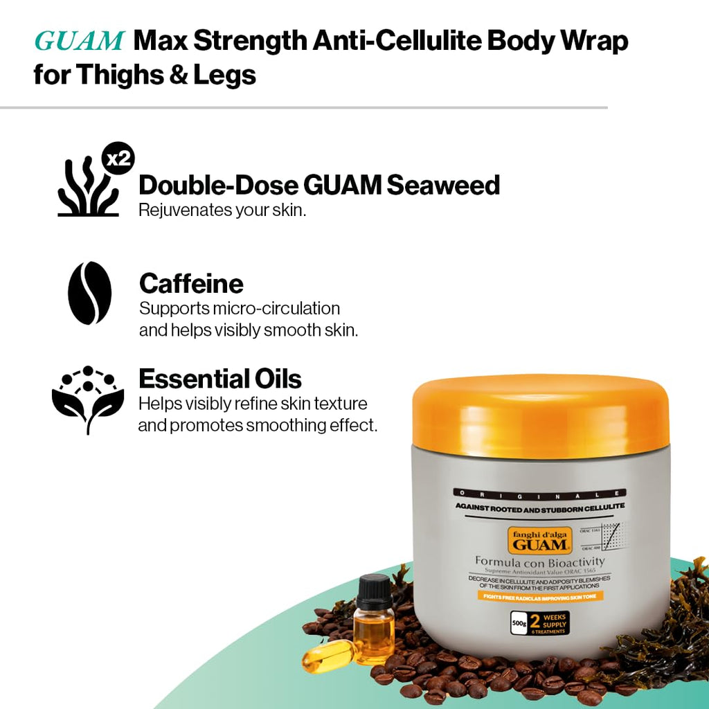 Guam anti cellulite clay mask application on legs