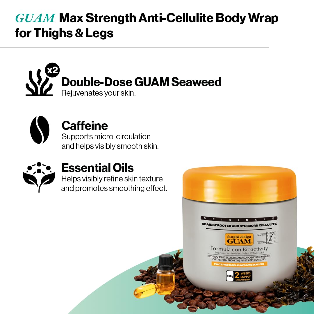 Guam anti-cellulite body wrap jar with product details