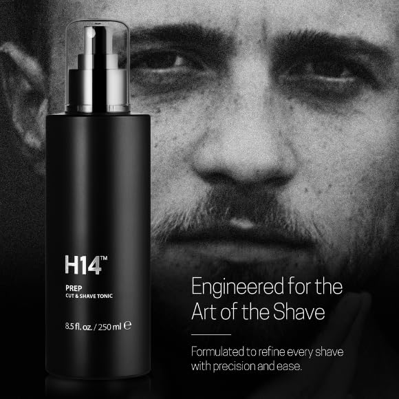 H14 professional men skincare spray for smooth barber cuts and close shaves