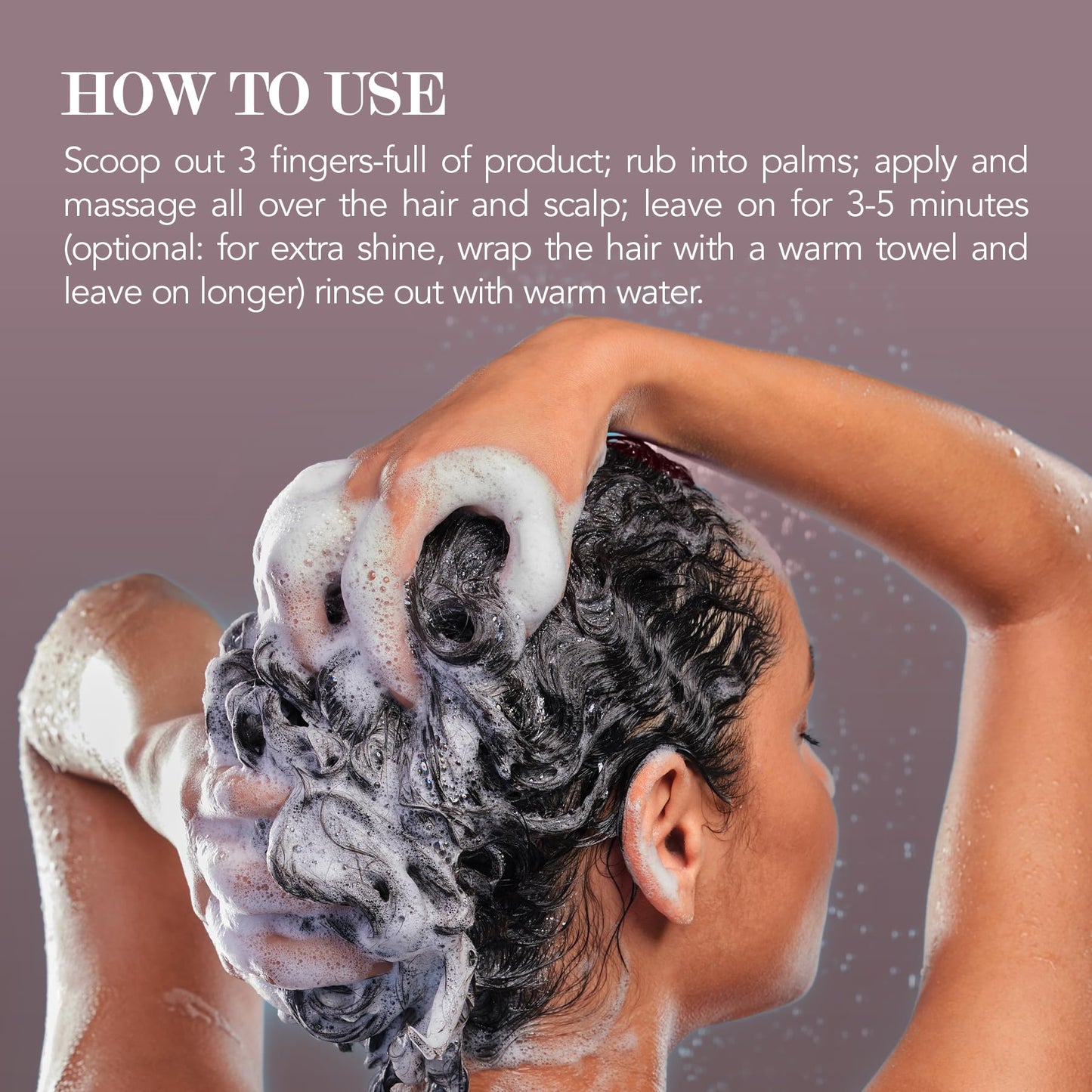 Applying Saphira Mineral DeFrizz hair mask on hair