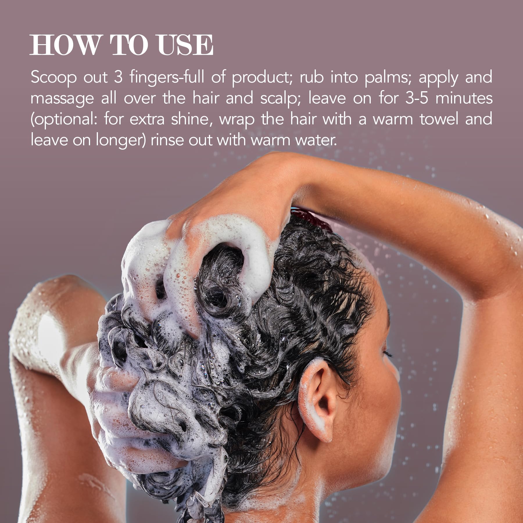 Applying Saphira Mineral DeFrizz hair mask on hair