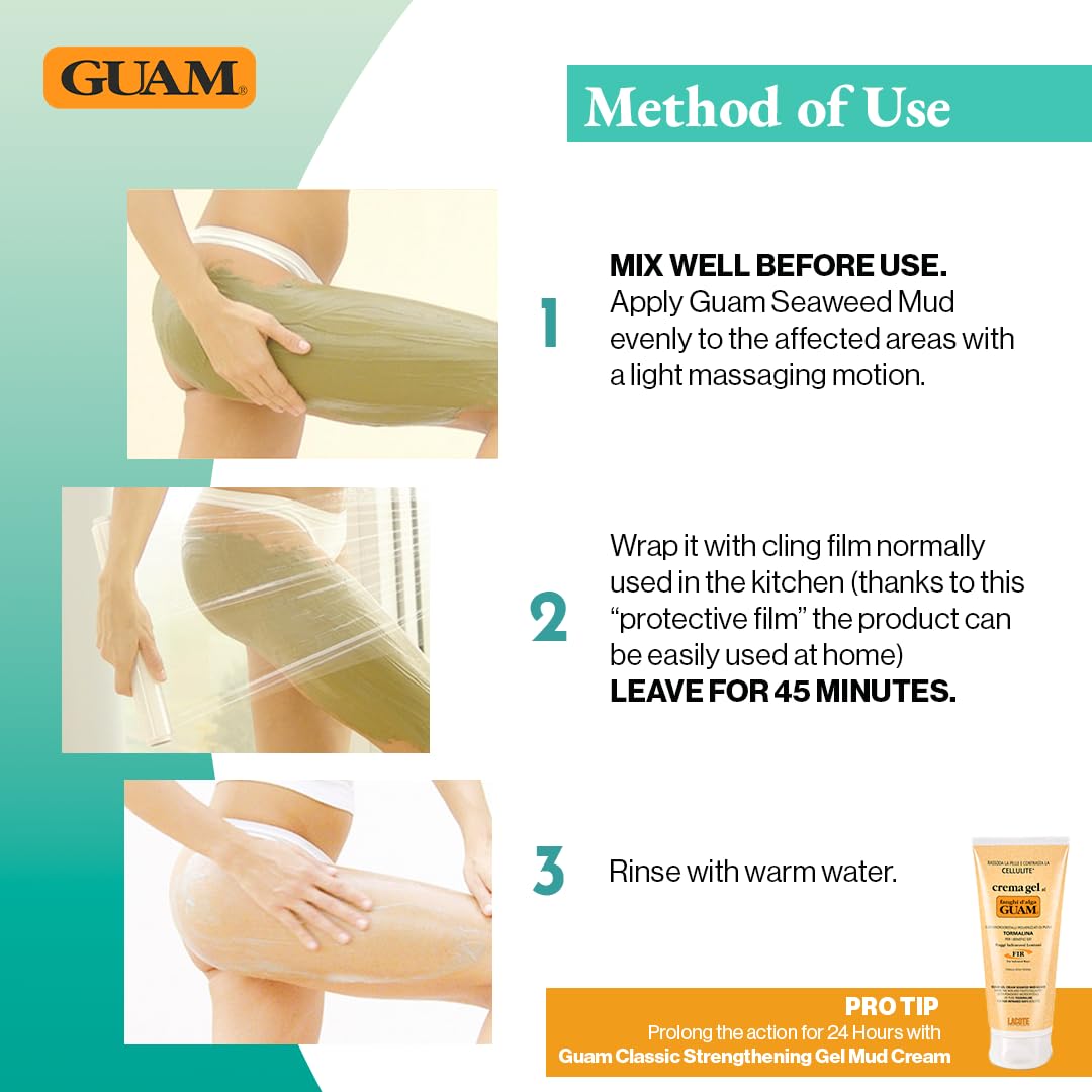 Guam Max Strength skin tightening body mask showing bioactivity extract certification label