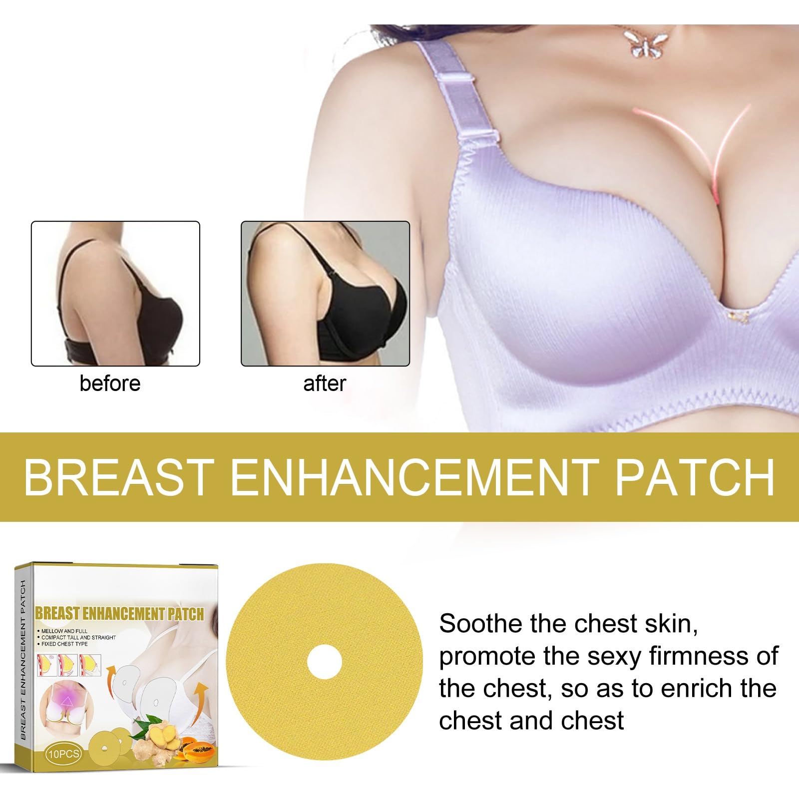 Demonstration of patch application on chest area