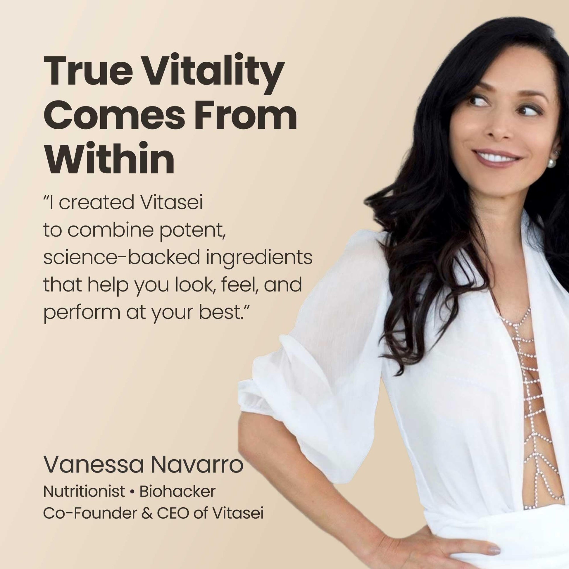 Vitasei Hair Booster product display emphasizing non greasy spray application benefits.