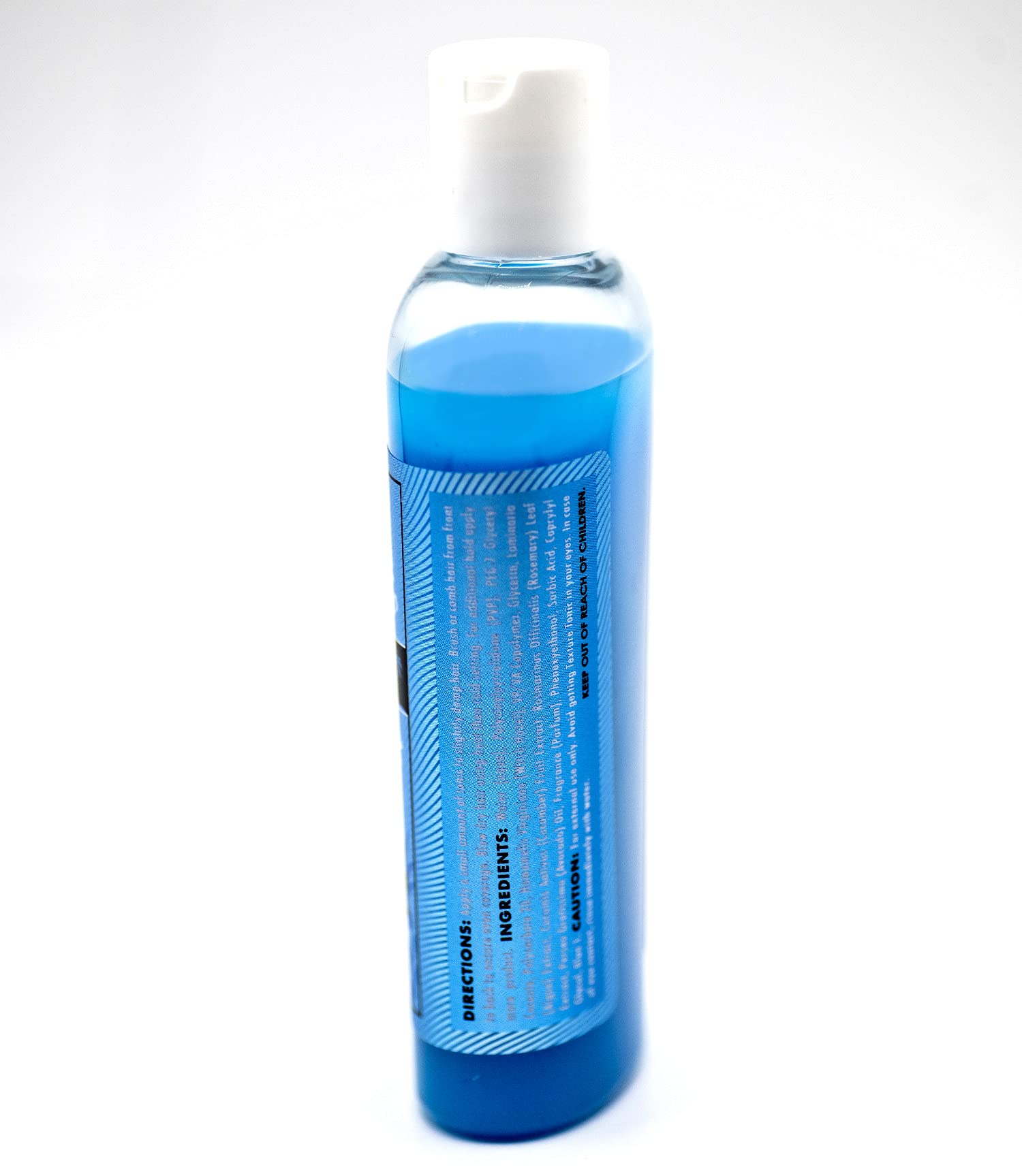 Eight ounce packaging of Lockhart's Blue LaGoon volume spray for men's hairstyling
