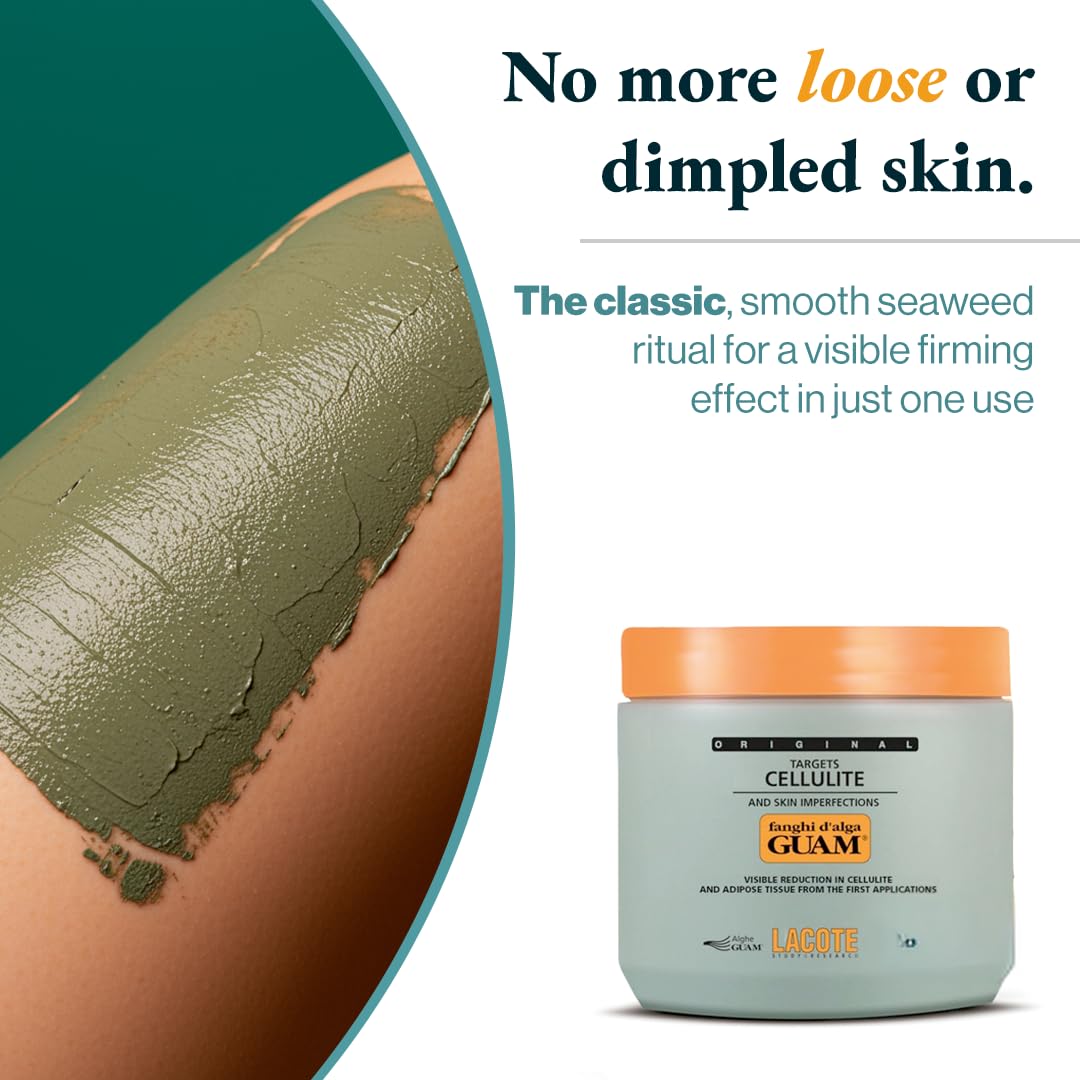 Guam Fanghi d Alga traditional formula cellulite mud mask texture and packaging
