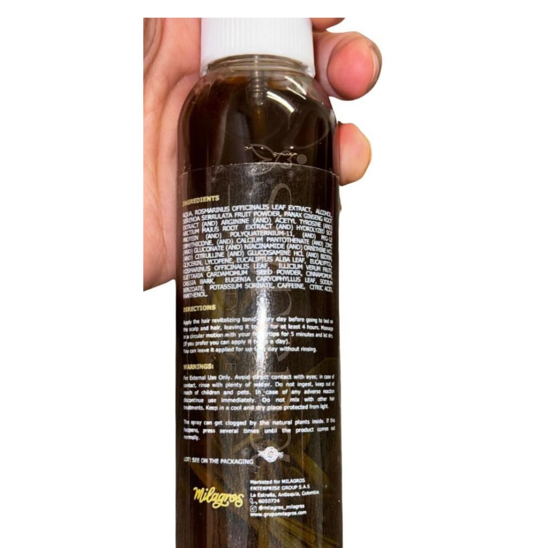 Milagros herbal hair growth tonic authentic packaging details and usage instructions