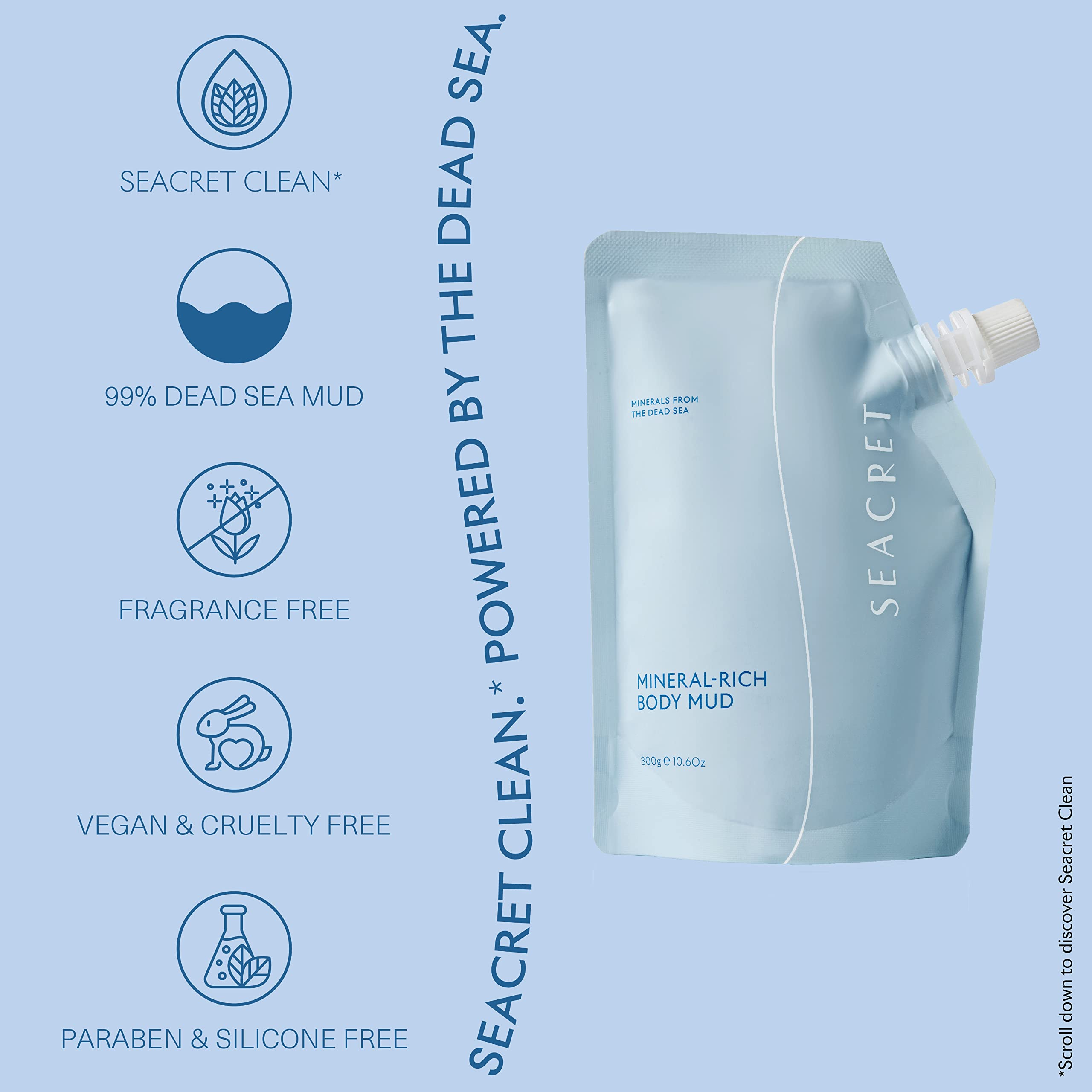 Seacret 10.6 Ounce clay based body treatment for removing excess oil and dead skin cells