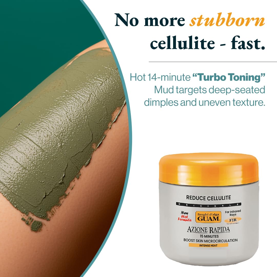 Guam professional cellulite removal treatment 500 grams jar showing product texture