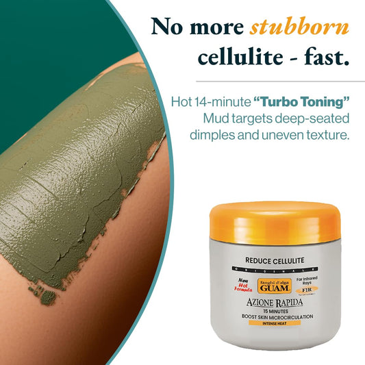 Guam professional cellulite removal treatment 500 grams jar showing product texture