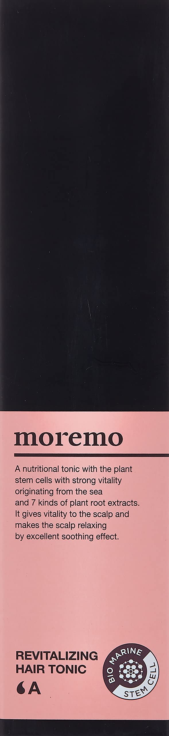 MOREMO K-beauty scalp relaxing tonic bottle with plant stem cell callouts