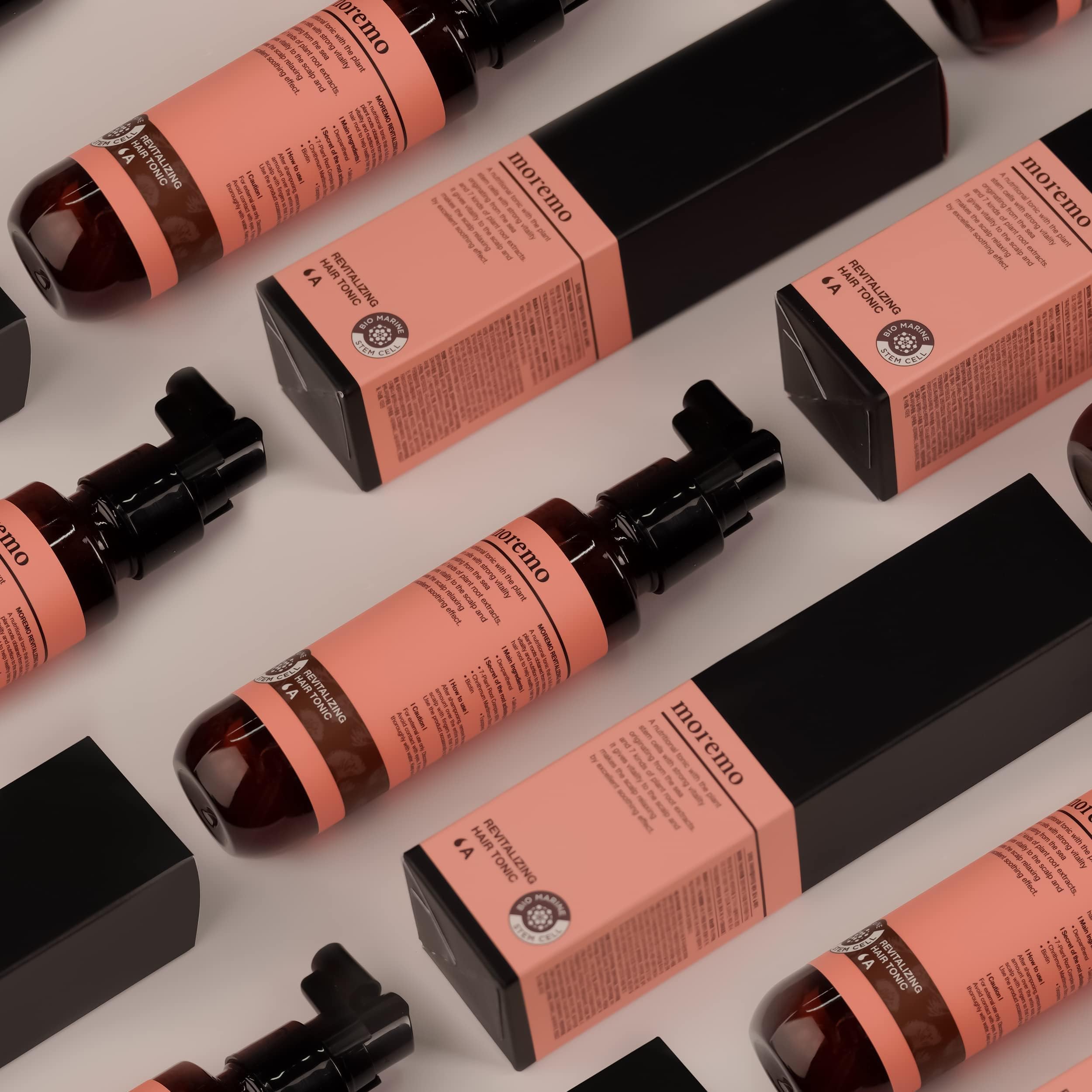 Fluid ounce measurement and silicone free product features on MOREMO packaging