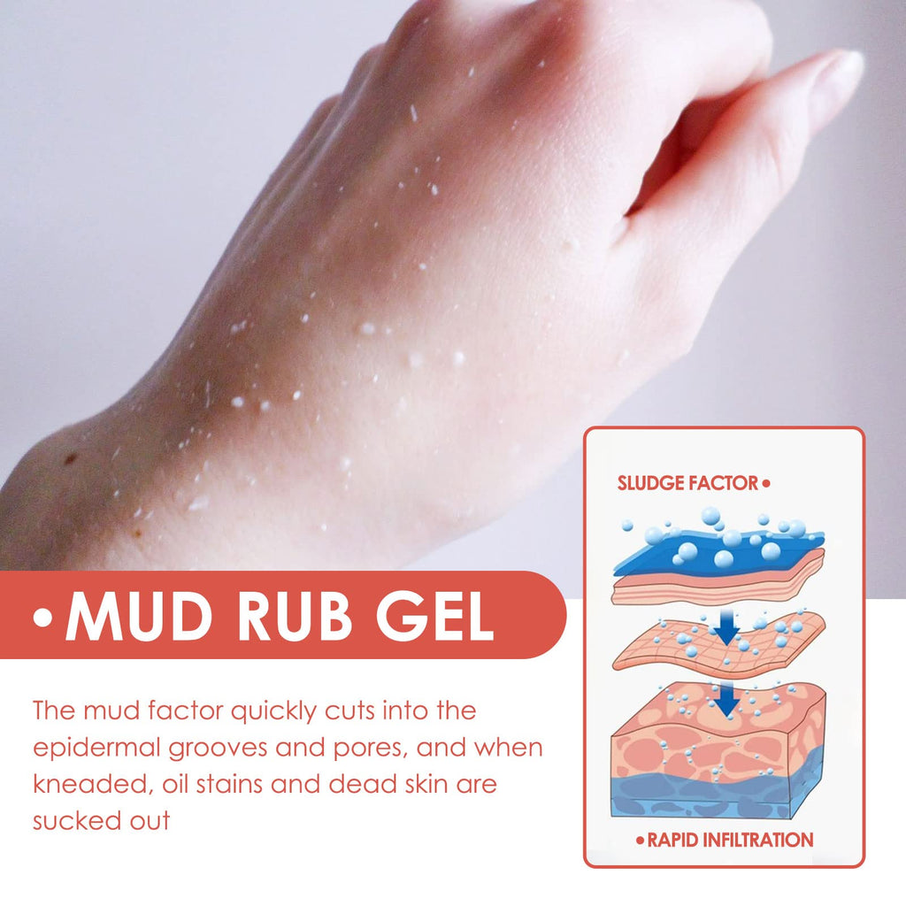Wioihee peach rubbing mud gel applied on skin for exfoliation